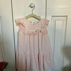H&M Light Pink Checkered Ruffle Dress